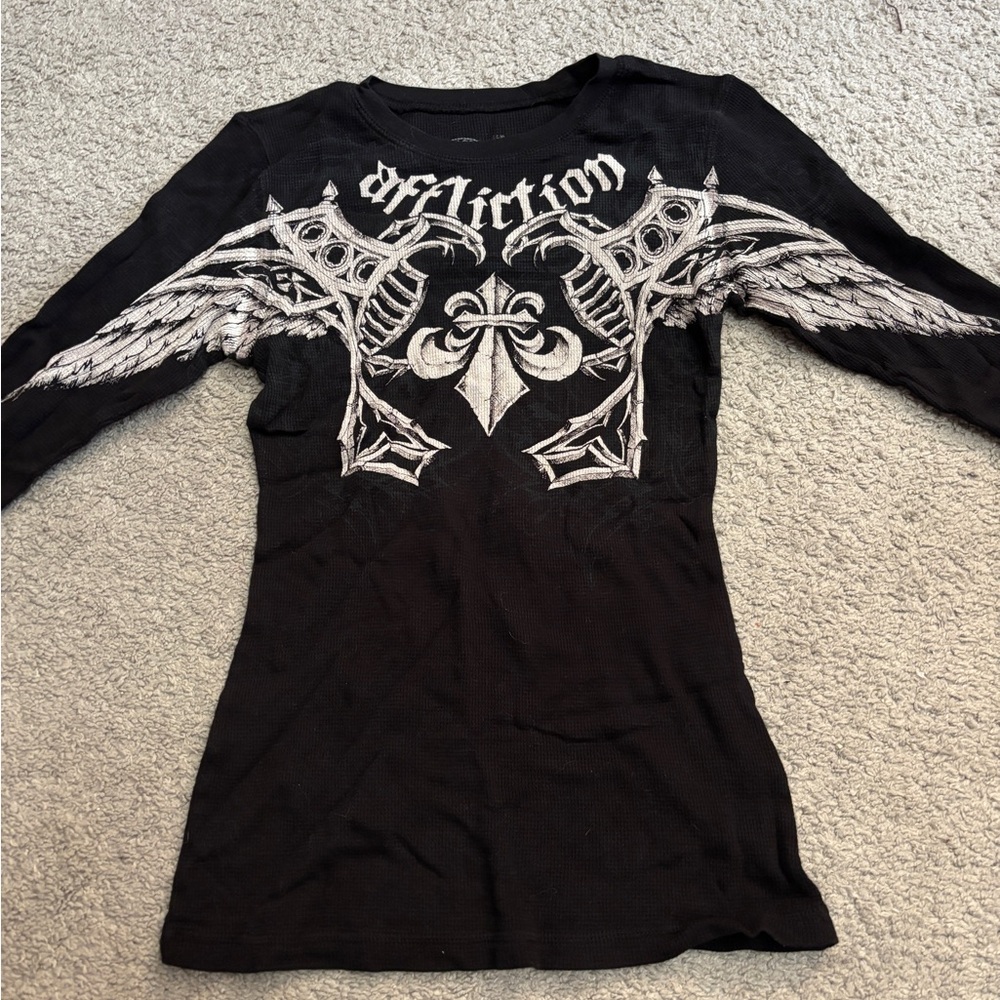 Affliction Black Graphic Long Sleeve
